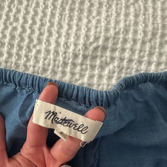 Madewell (as seen in VOGUE) Elegant Blue and Red Women's Dress - Picture 7 of 9